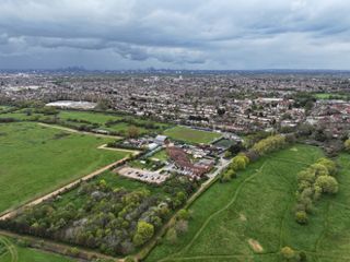 Sample image showing East London looking west taken with the Mavic 3 Pro
