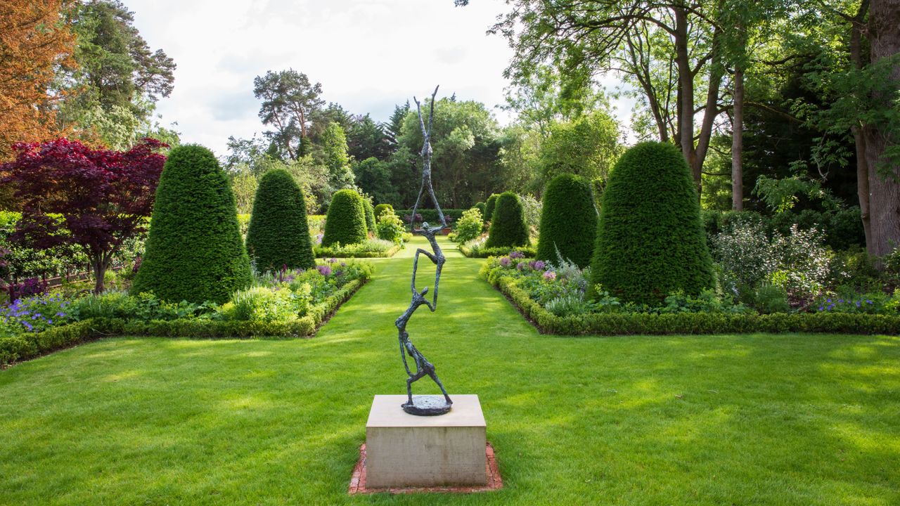 garden sculpture in a country garden