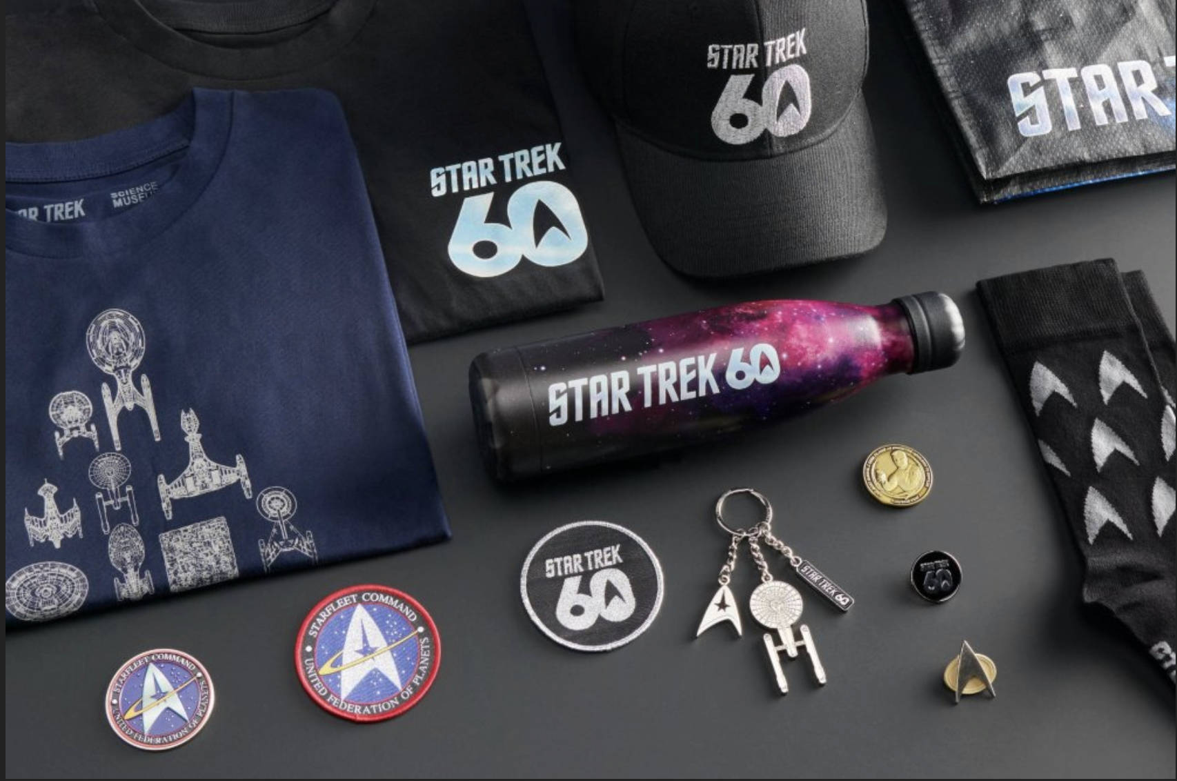 an image of some of the exclusive merch for sale as part of the science museum collab