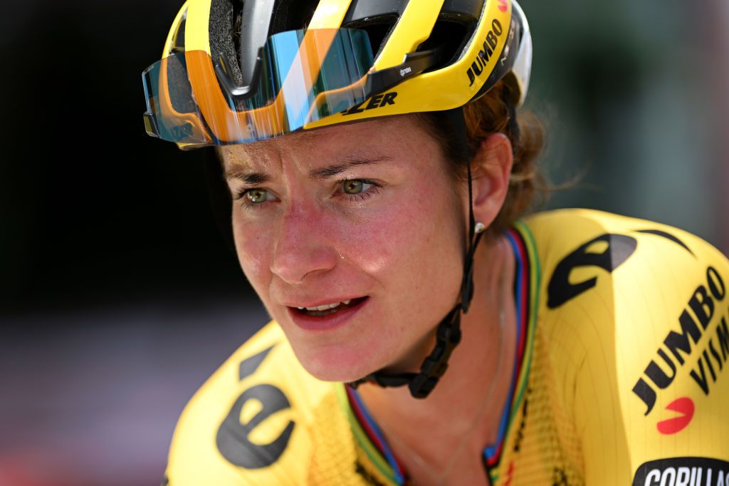 OLBIA ITALY JULY 02 Stage winner Marianne Vos of Netherlands and Jumbo Visma Team reacts after the 33rd Giro dItalia Donne 2022 Stage 3 a 1134km stage from Cala Gonone to Olbia GiroDonne UCIWWT on July 02 2022 in Olbia Italy Photo by Dario BelingheriGetty Images