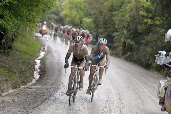 Alexandre Vinokourov (Astana) is glad to be finished with a long day of racing.