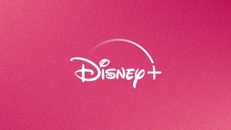 Disney+ logo on pink background