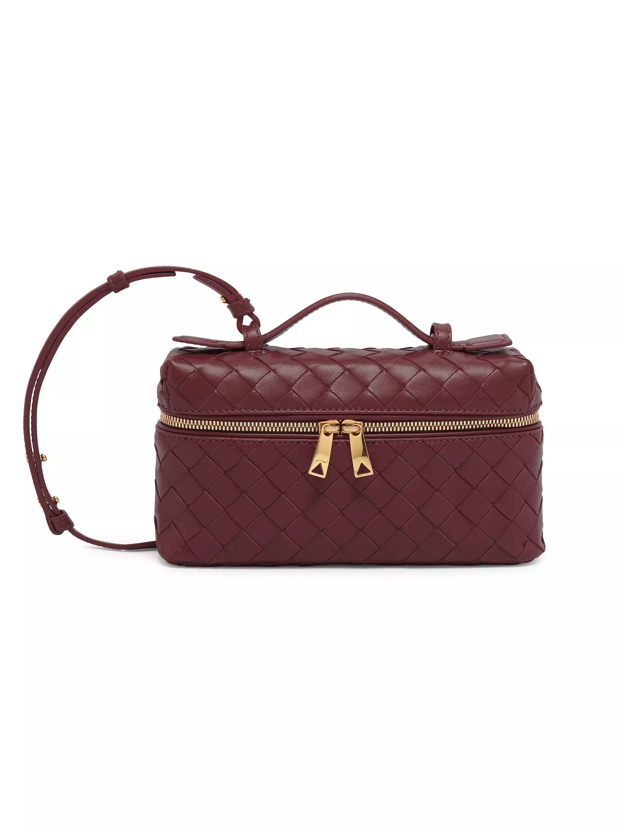 Bang Bang Intrecciato Leather Crossbody Vanity Case Bag
