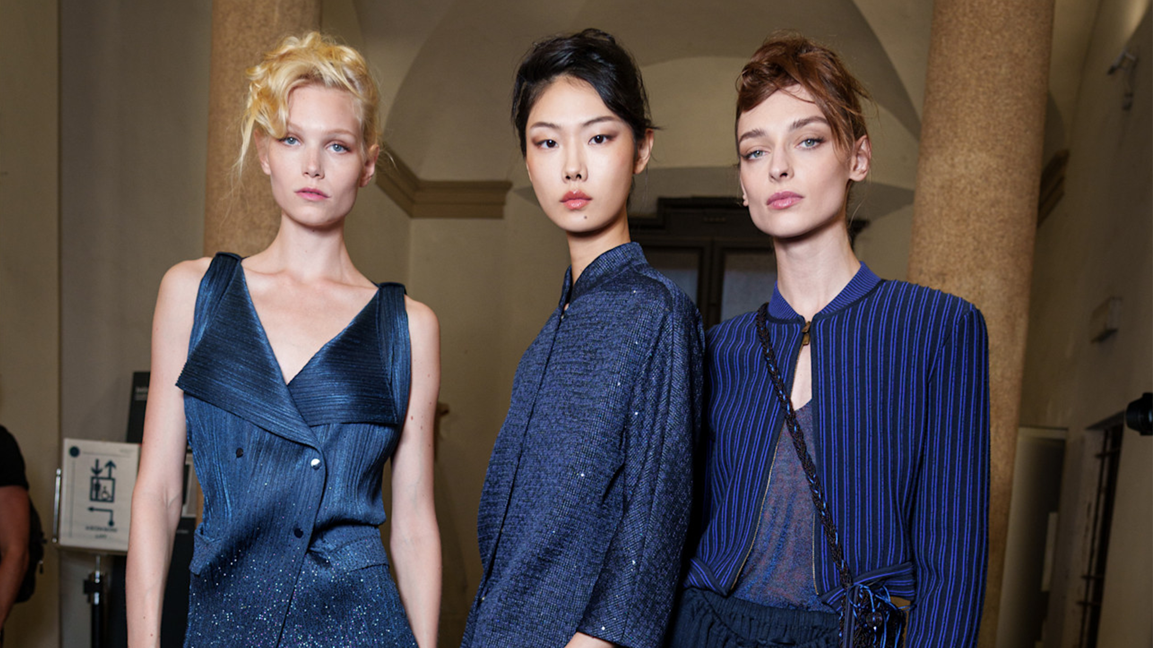 models backstage at Giorgio Armani spring 2026 runway
