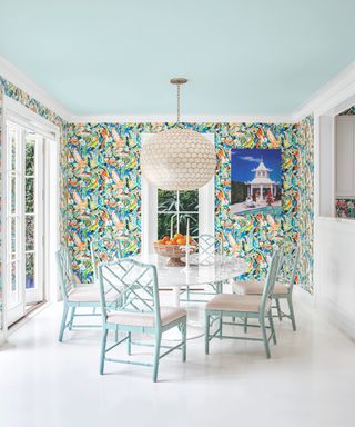 Patterned colorful dining room