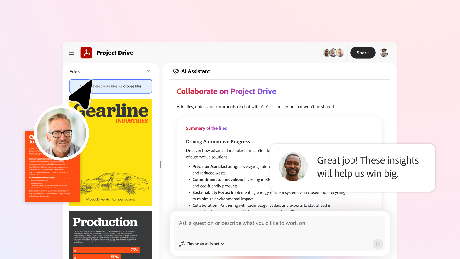 New features in Adobe Acrobat, as demonstrated by the company