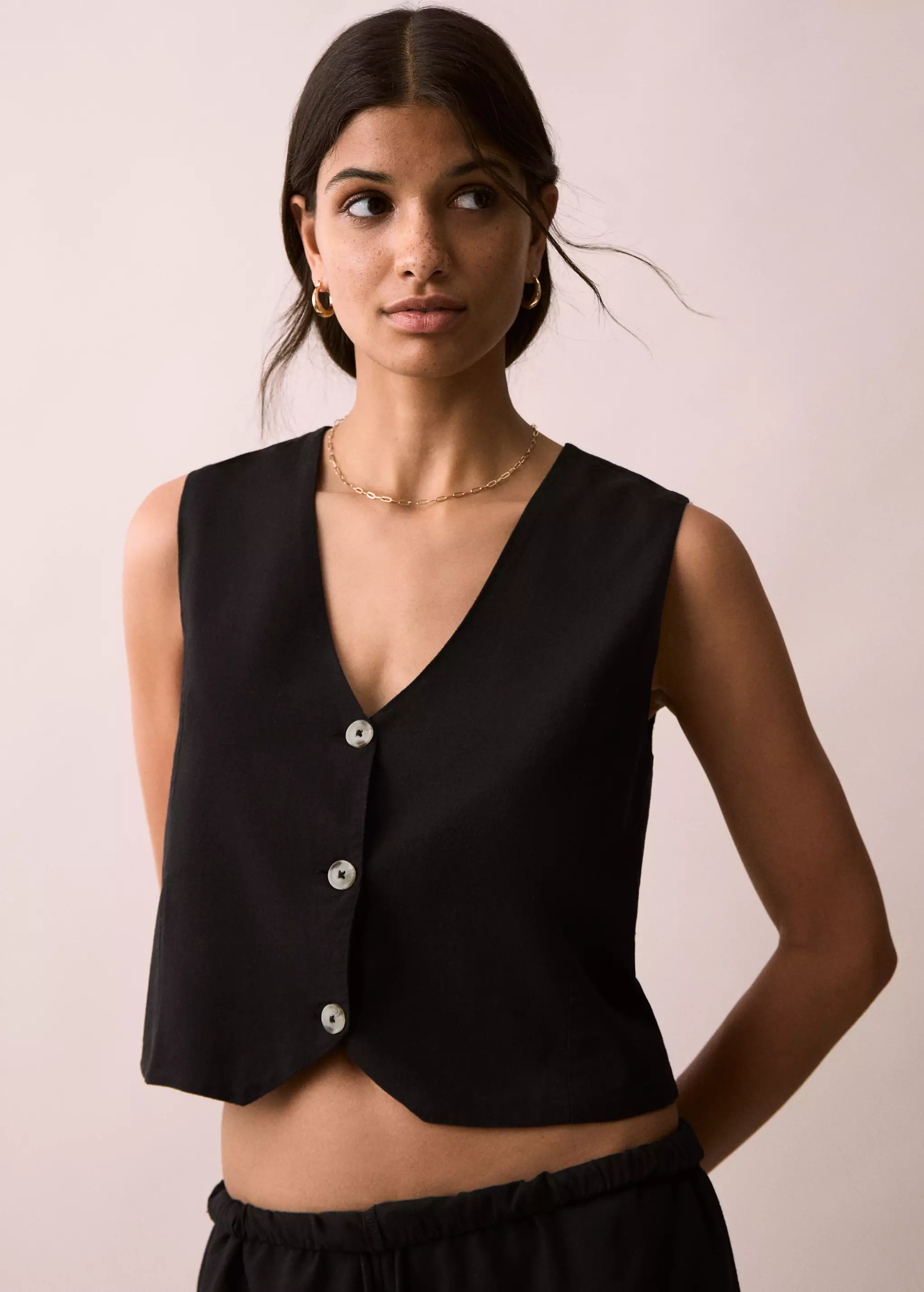 Linen Vest With Buttons - Teen | Mango Usa
