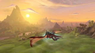 Wow Ubicaciones de Dragon Glyph: un personaje está volando a través del ohn