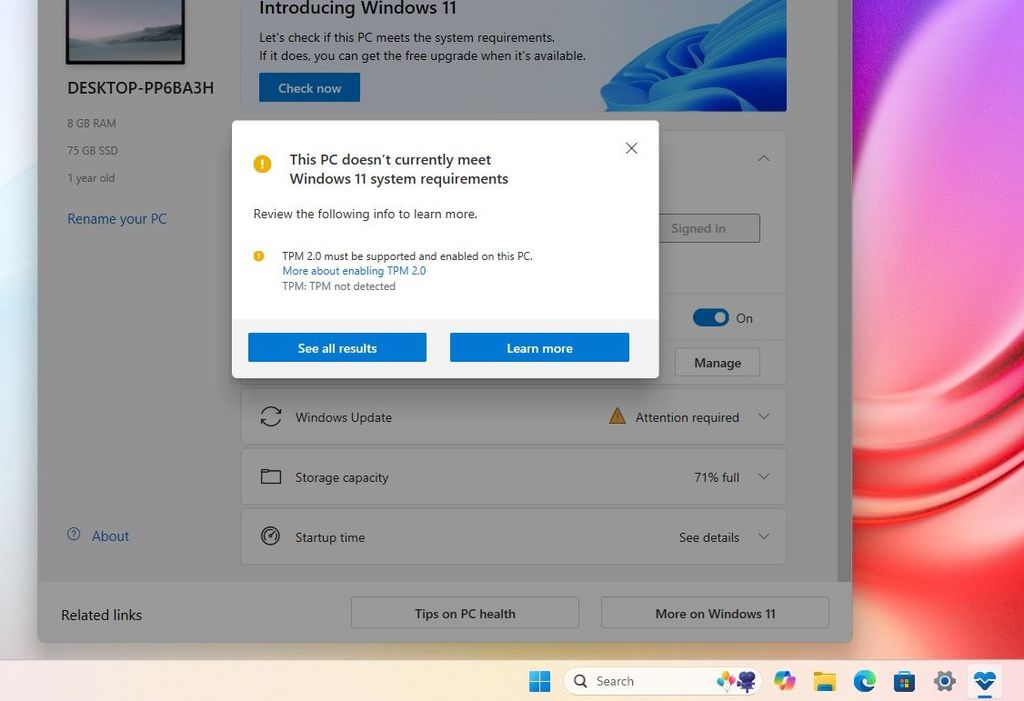 Windows 11 on unsupported PC