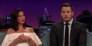 Olivia Munn and Chris Pratt on James Corden's show