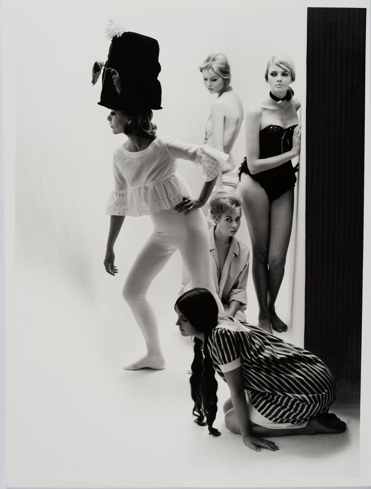The cover image for Five Girls (1962), showing a woman in profile wearing a wide-brimmed hat against a plain background.