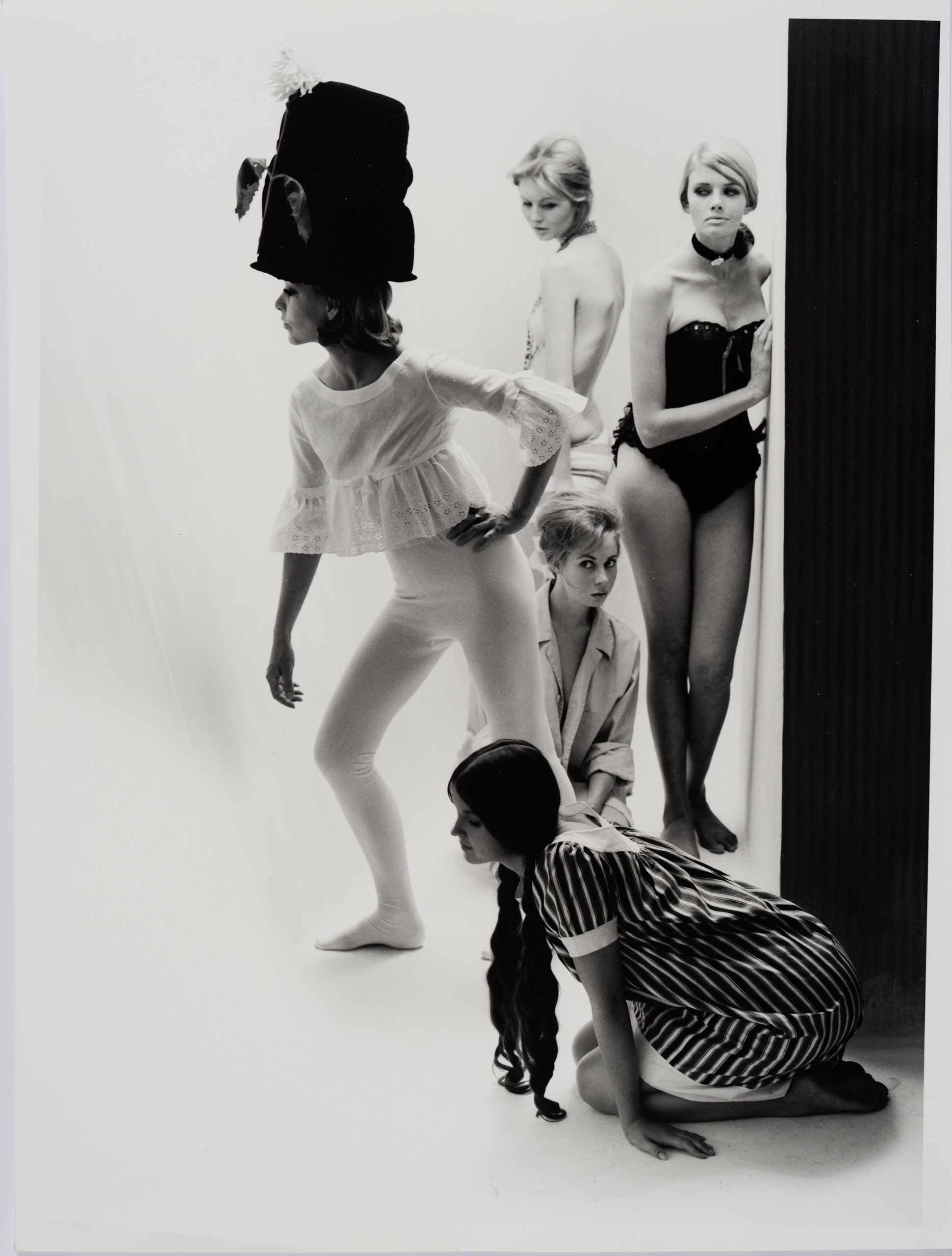 The cover image for Five Girls (1962), showing a woman in profile wearing a wide-brimmed hat against a plain background.