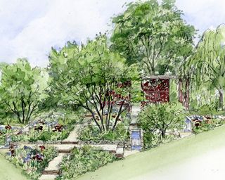 The Morris & Co garden designed by Ruth Willmott RHS Chelsea 2022