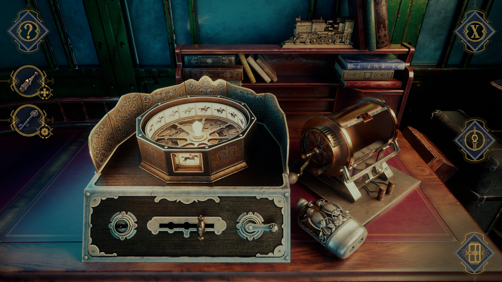 A puzzle contraption in The House of Tesla