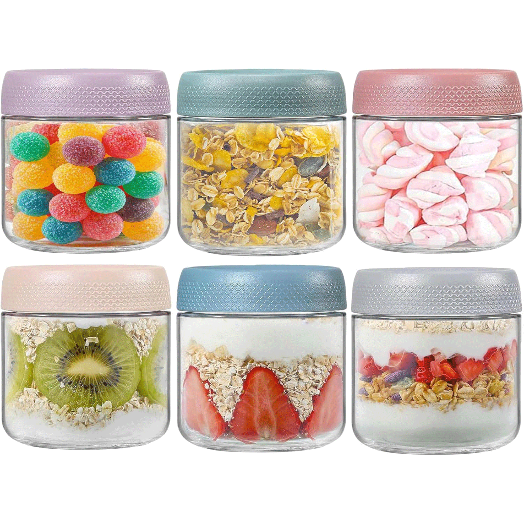 coloured lid glass jars