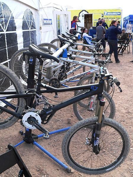 Tires were mounted up on a fleet of Giant Reign X and Lapierre X-160 and X-Control 130 test bikes.