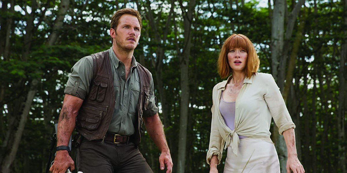 Chris Pratt and Bryce Dallas Howard in Jurassic World