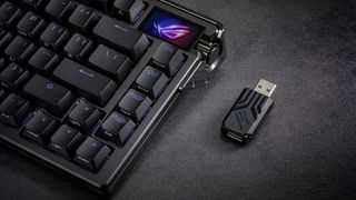 The Asus ROG Azoth Extreme's touchscreen