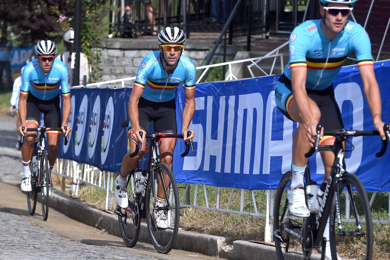 The Belgian team out training
