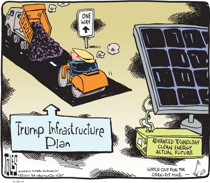 Political Cartoon U.S. Trump Infrastructure plan