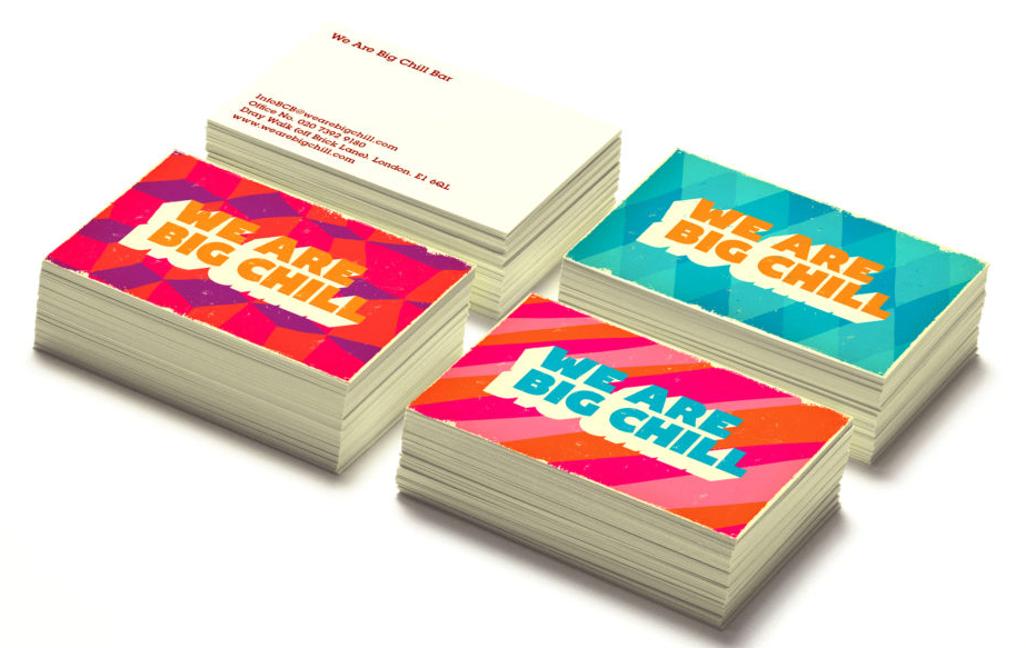 These colourful cards feature a bespoke typeface