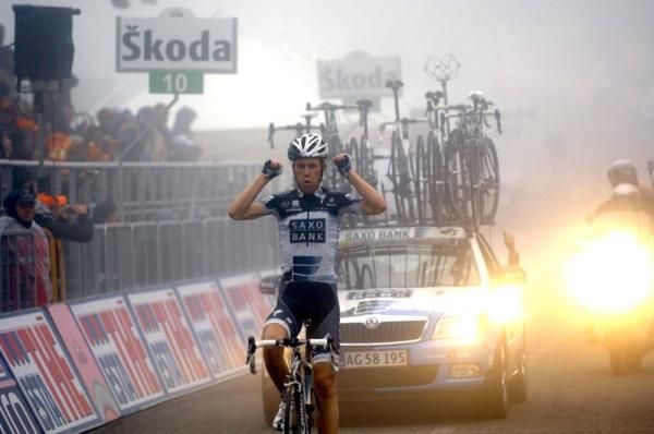 Chris Anker S&oslash;rensen (Saxo Bank) claims his first ever Grand Tour stage win