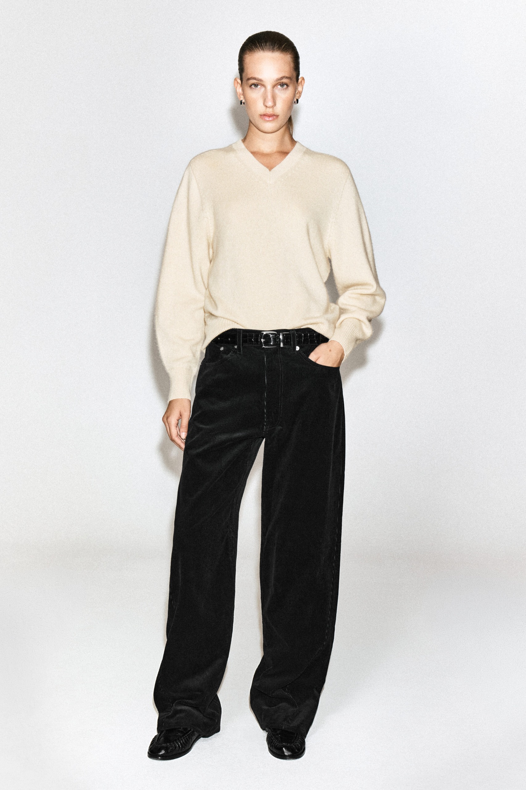 Facade Corduroy Straight-Leg Jeans