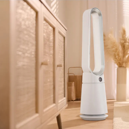 Lidl bladeless fan in a neutral living room.