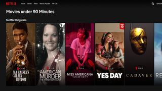 Netflix 90 minutes or less tab
