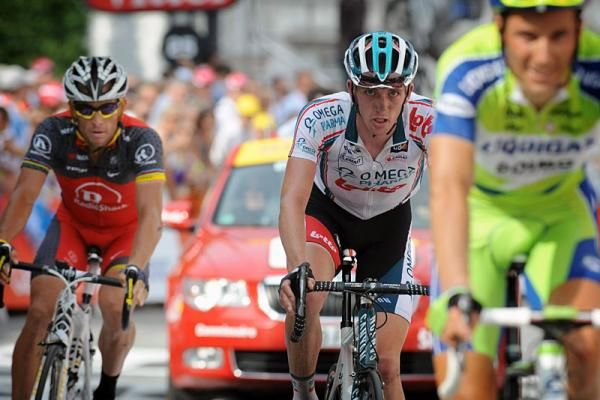 Lance Armstrong (RadioShack), Jurgen Van Den Broeck (Omega Pharma - Lotto) and Ivan Basso (Liquigas) finish in a group 2:50 down on Casar.