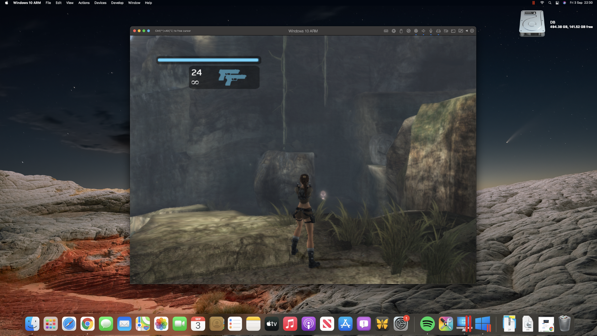Tomb Raider: Legend running in Parallels Desktop on a Mac mini M1