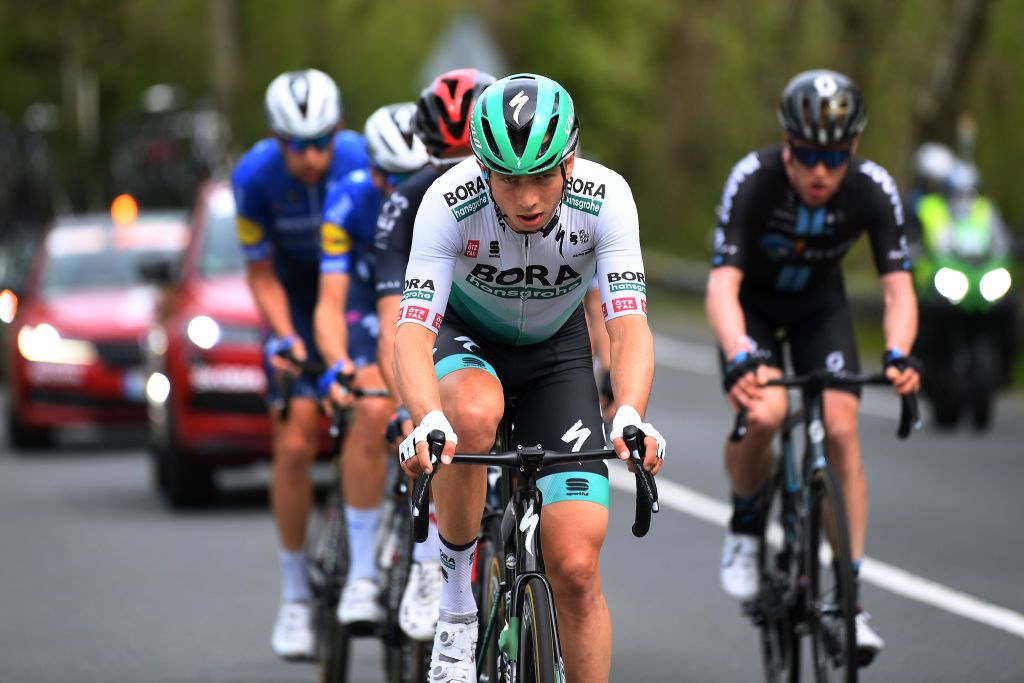 ONDARROA SPAIN APRIL 09 Ide Schelling of Netherlands and Team Bora Hansgrohe during the 60th ItzuliaVuelta Ciclista Pais Vasco 2021 Stage 5 a 1602km stage from Hondarribia to Ondarroa Breakaway itzulia ehitzulia on April 09 2021 in Ondarroa Spain Photo by David RamosGetty Images