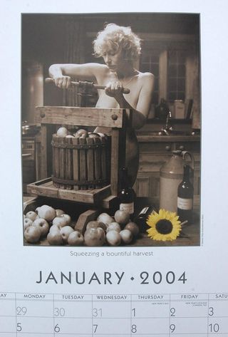 Helen Mirren posing naked for the WI calendar in 2003