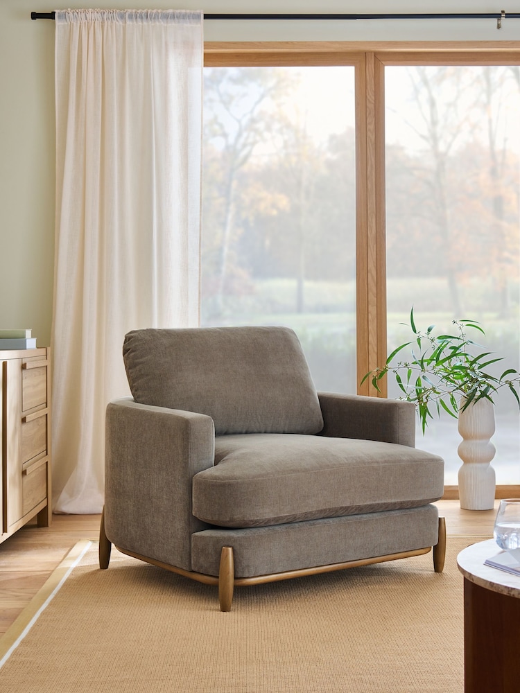 Next, Fine Chenille Sage Green Ellison Snuggle Chair