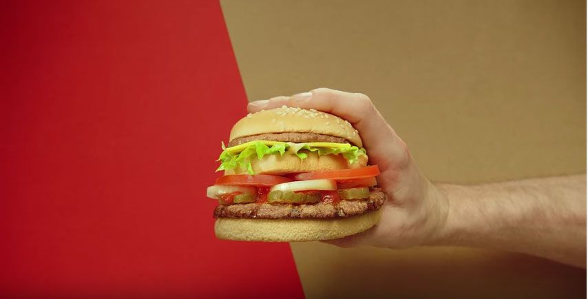 An image of the &quot;McWhopper,&quot; a proposed burger that would combine Burger King&#039;s Whopper with McDonald&#039;s Big Mac.