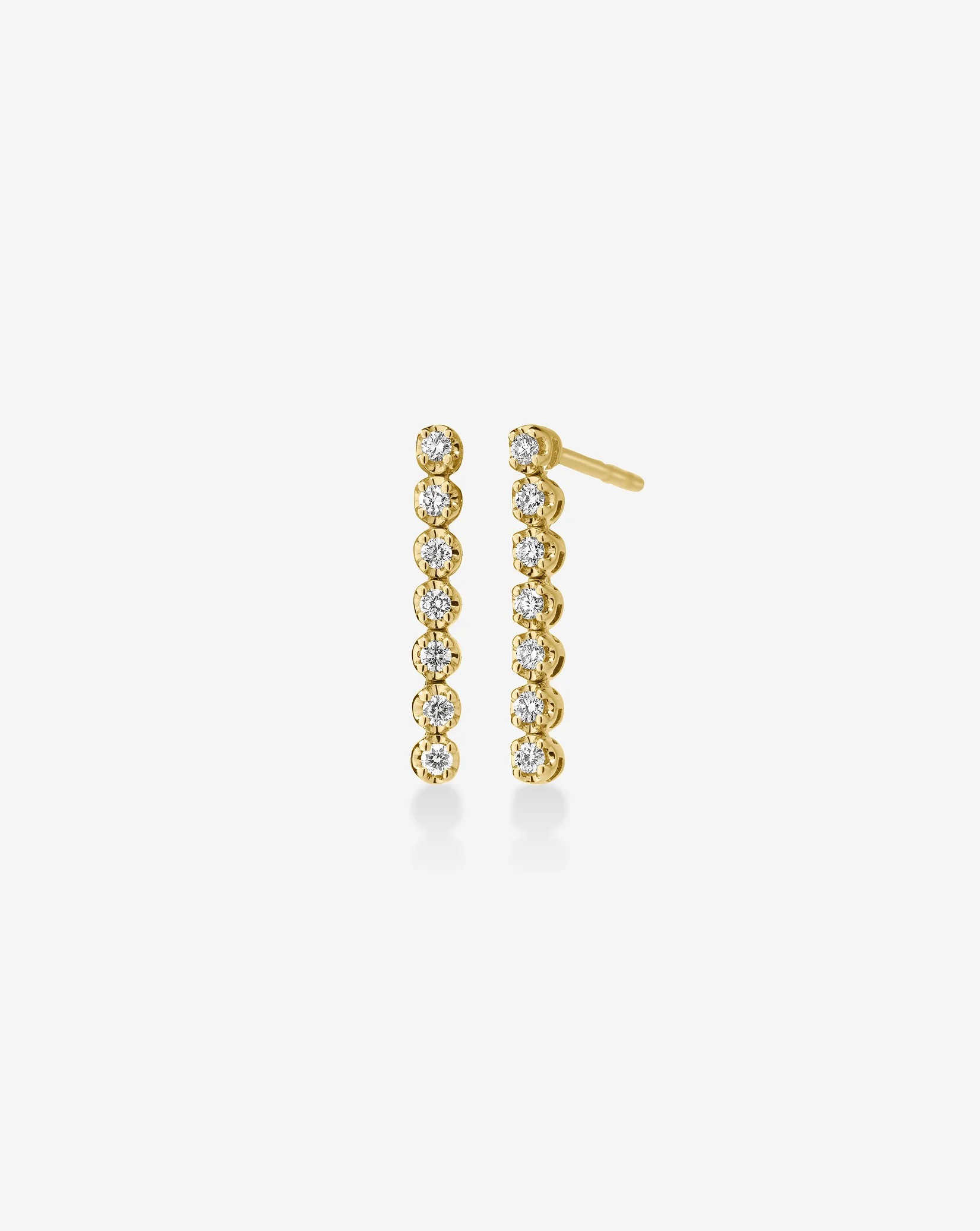 Ring Concierge, Mini Tennis Drop Earrings 14k Yellow Gold