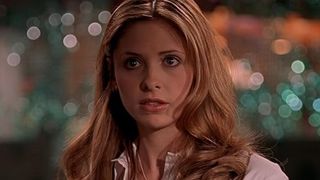 A profile shot of Sarah Michelle Gellar in Buffy the Vampire Slayer