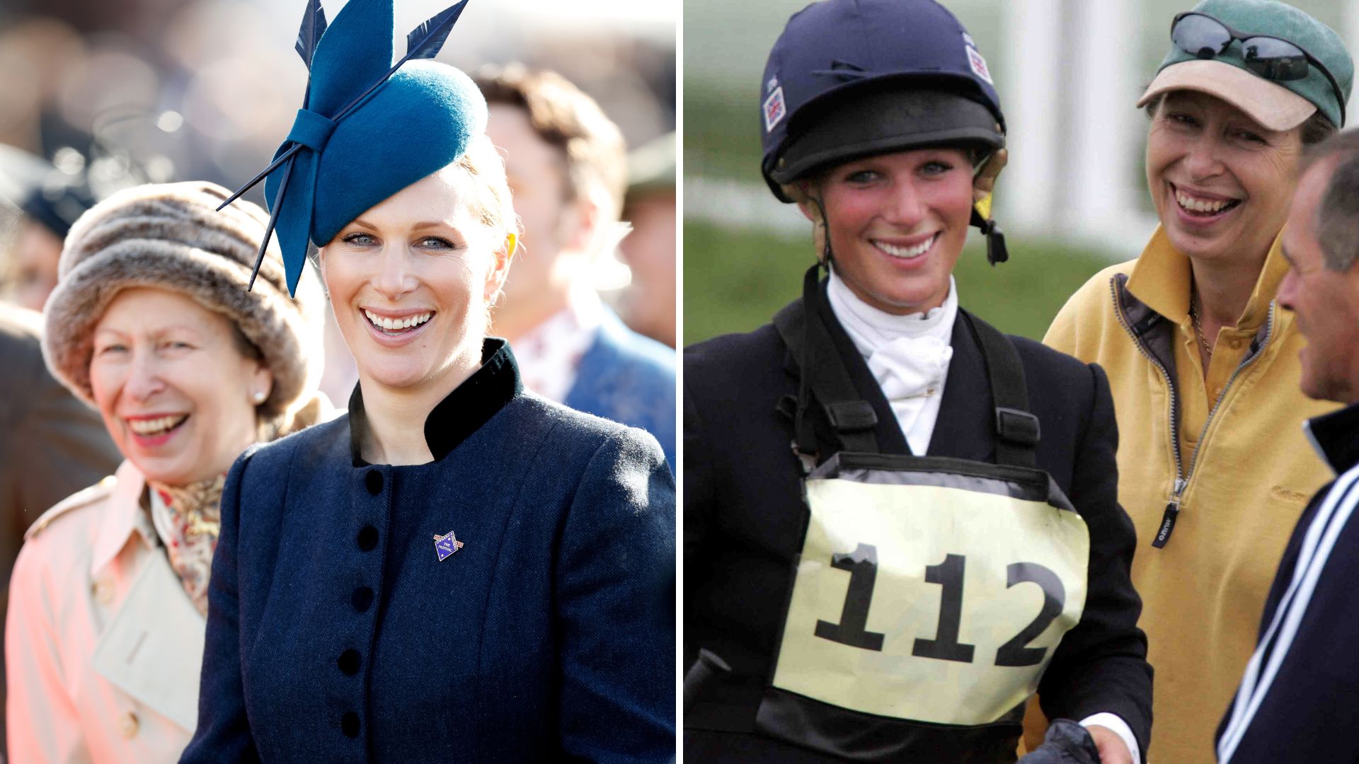 Two photos of Princess Anne with Zara Tindall