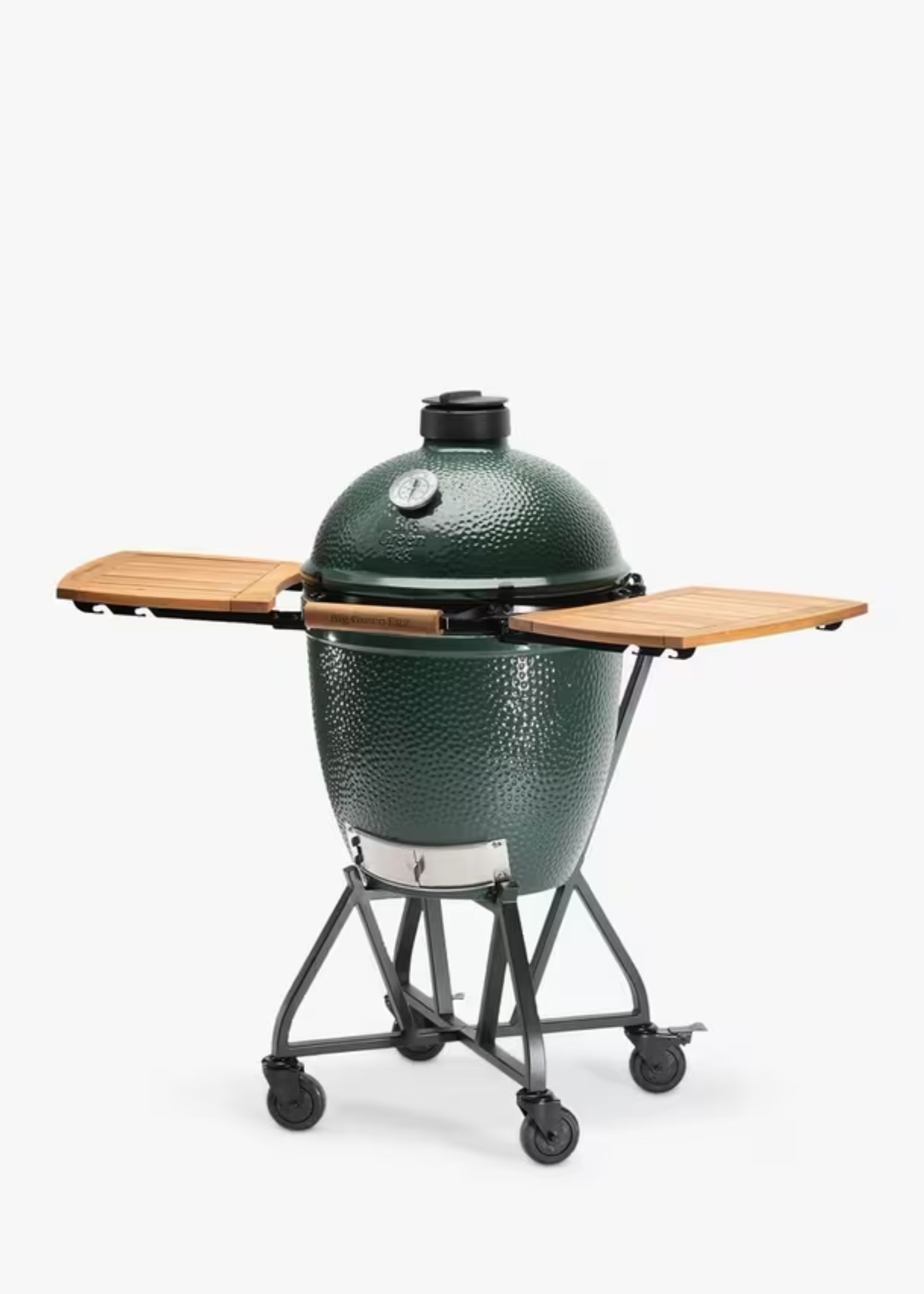 Big Green Egg, Big Green Egg Large Bbq & Acacia Wood Shelves Nest Bundle With Conveggtor & Cover