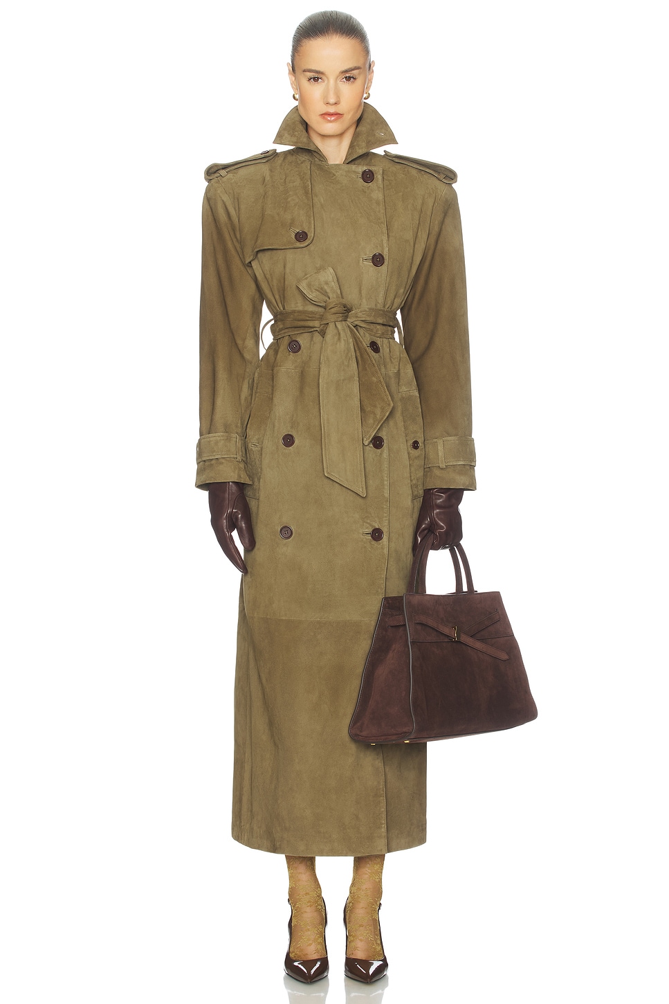 Helsa Suede Trench Coat