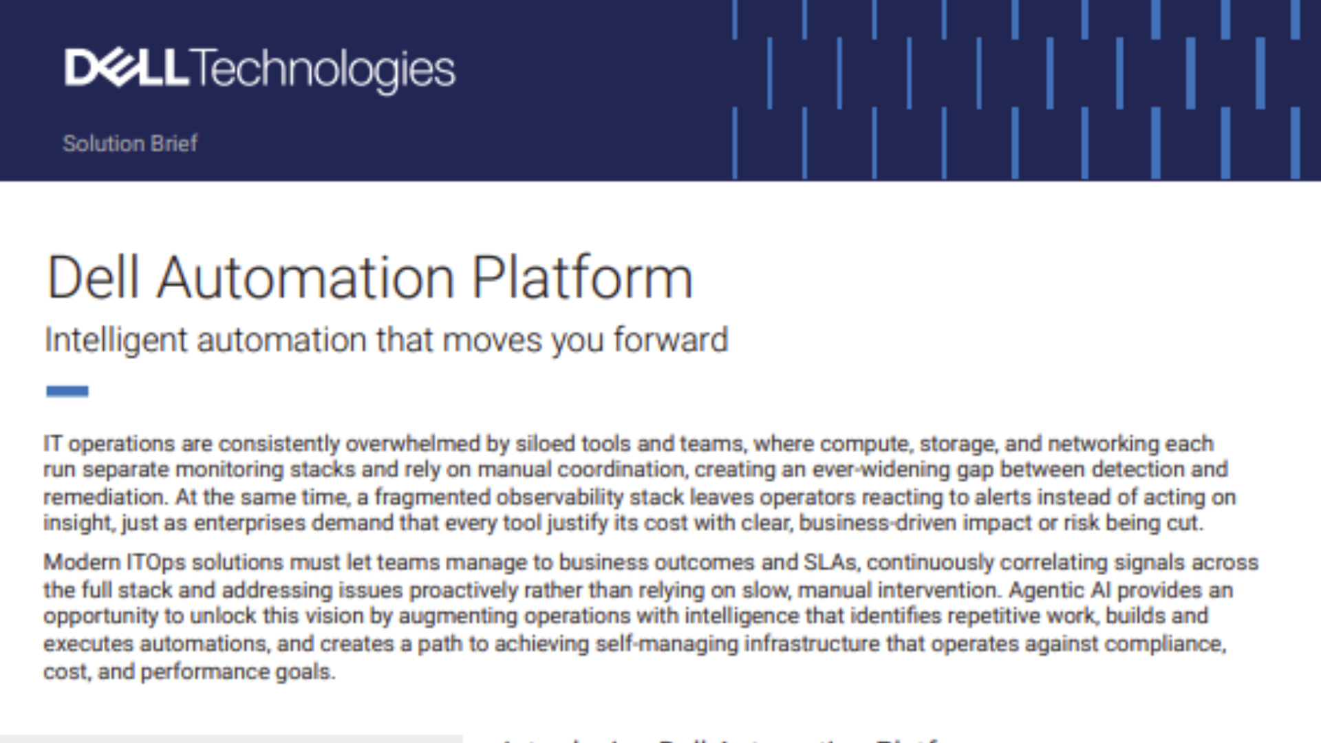 Dell Automation Platform: Intelligent Automation that moves you forward