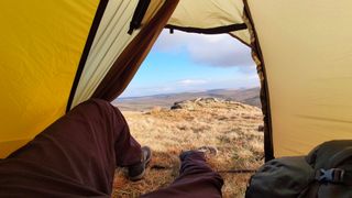 how to pitch a tent in the rain: porch in the Hilleberg Akto