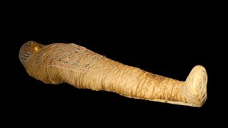 An ancient Egyptian mummy 