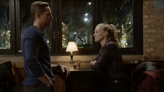 Chicago P.D.'s Upton and Halstead about to kiss in Season 8