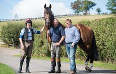 LtoR jockey Harry Skelton, Big Star, Nick Skelton, Dan Skelton - Shelfield Green, Alcester, Warwickshire, United Kingdom - 01 September 2016
