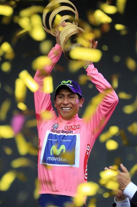 The confetti turned gold on the final stage for Nairo Quintana