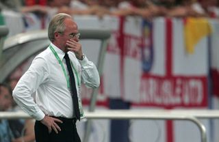 Sven Goran Eriksson watches his England team in action during the 2006 World Cup