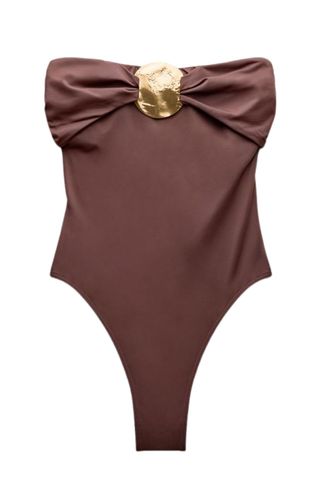 Zara Bandeau Swimsuit with Metal Piece
