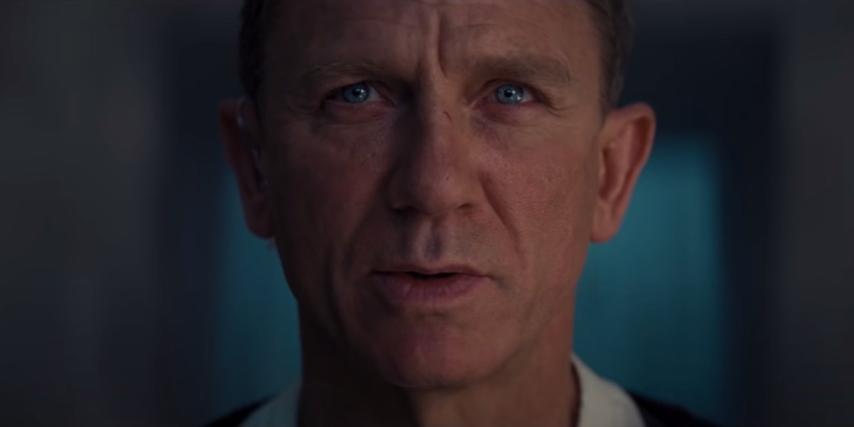 No Time To Die Daniel Craig stares angrily