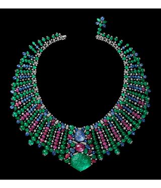 Blue and green necklace from Cartier exhibition